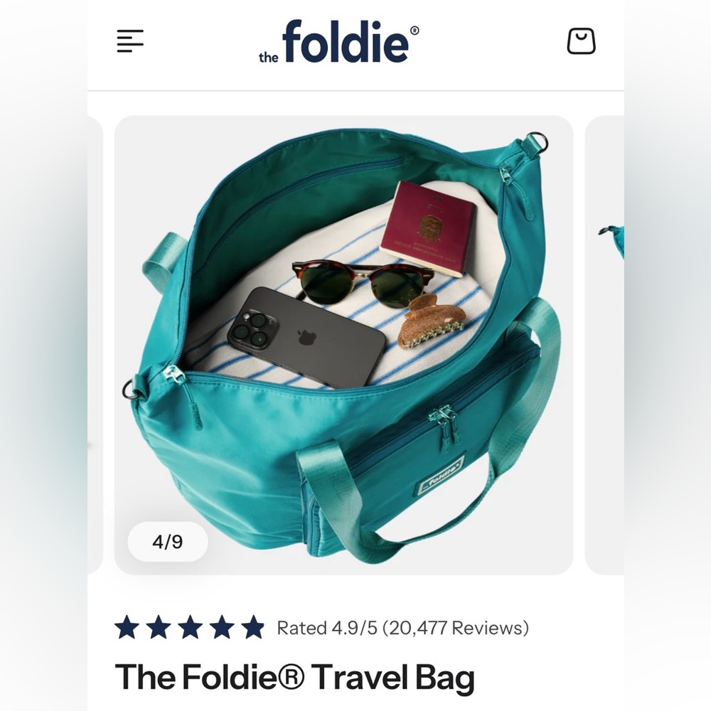 New never used Foldie travel bag teal - Picture 7 of 14